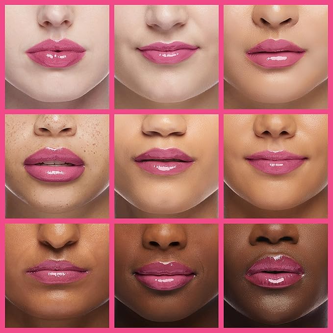 Hydrating Lip Glow Oil, Plumping Lip Oil Gloss, Transparent Lip Balm, Natural Lip Plumper Gloss Make Lips Fuller and Moisturizing (Cherry)