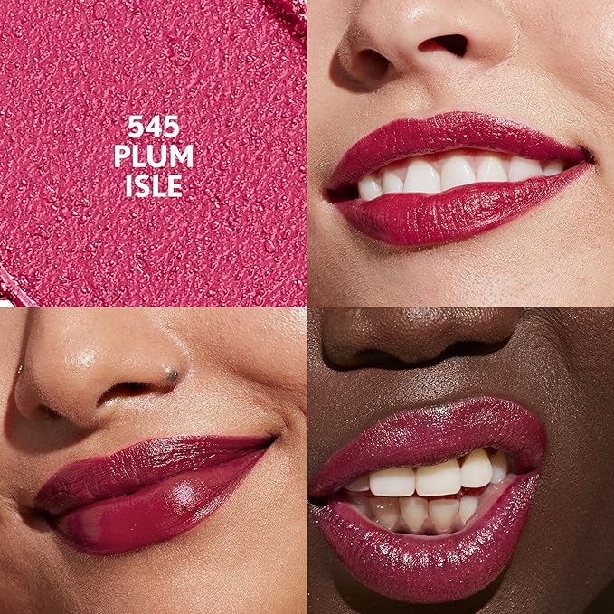 COVERGIRL Clean Lip Color, Plum Isle, Satin Finish, Squalane, Avocado & Aloe, Carmine-Free, Non-Drying, 0.12oz