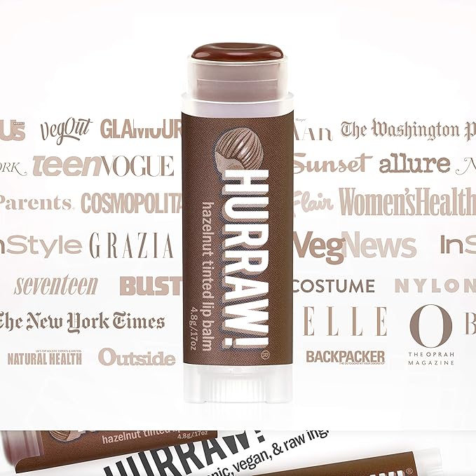 Hurraw! Hazelnut Tinted Lip Balm, 3 Palm