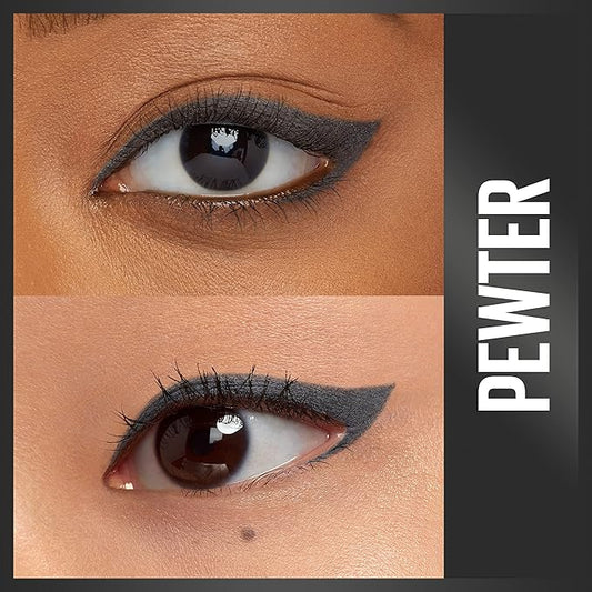 Maybelline Unstoppable Waterproof Mechanical Grey Eyeliner Pencil, Easy to Apply, Smooth Glide, Up to 24 Hour Wear, Pewter, Pack of 2