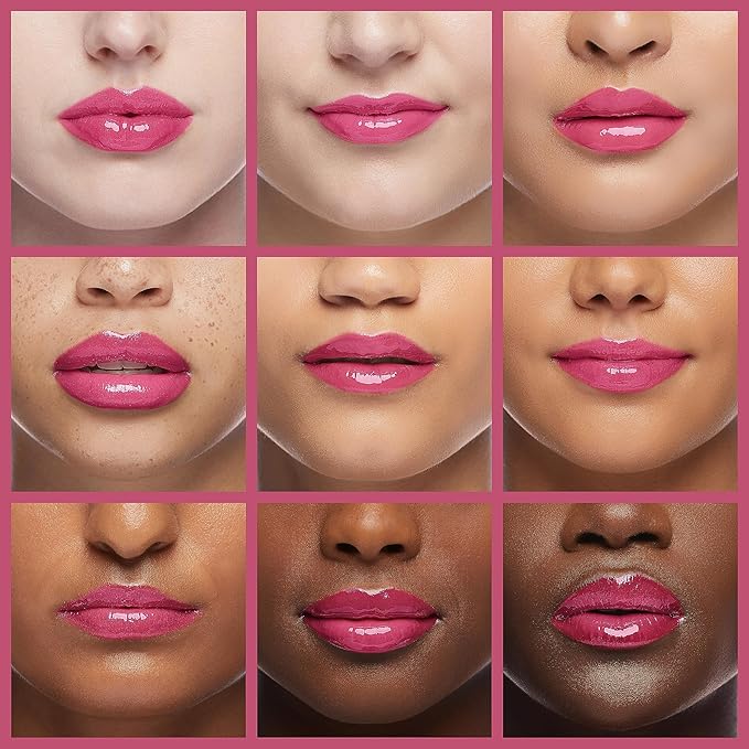 Hydrating Lip Glow Oil, Moisturizing Lip Plumper Gloss, No-Sticky Transparent Plumping Lip Gloss Tinted Lip Balm for Lip Care and Dry Lips (Cherry)